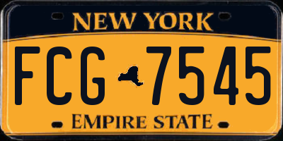 NY license plate FCG7545