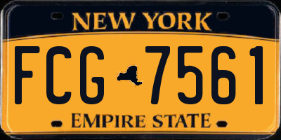 NY license plate FCG7561