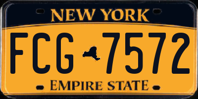 NY license plate FCG7572