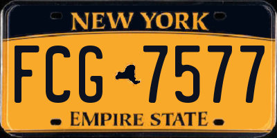 NY license plate FCG7577