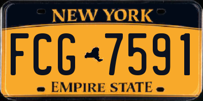NY license plate FCG7591