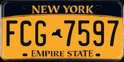 NY license plate FCG7597