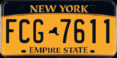 NY license plate FCG7611