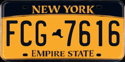 NY license plate FCG7616