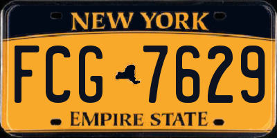 NY license plate FCG7629