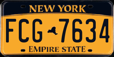 NY license plate FCG7634
