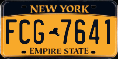 NY license plate FCG7641