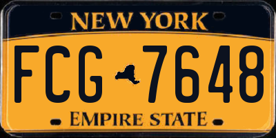 NY license plate FCG7648