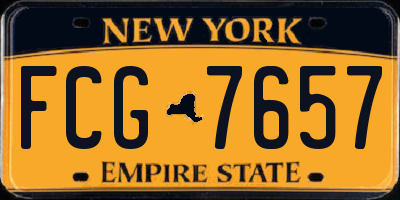 NY license plate FCG7657