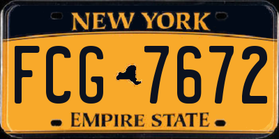 NY license plate FCG7672