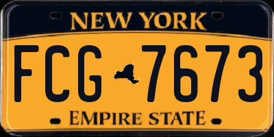 NY license plate FCG7673