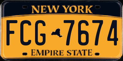 NY license plate FCG7674