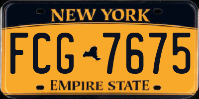 NY license plate FCG7675
