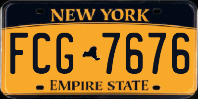 NY license plate FCG7676