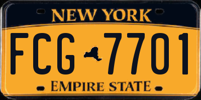 NY license plate FCG7701