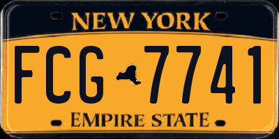NY license plate FCG7741