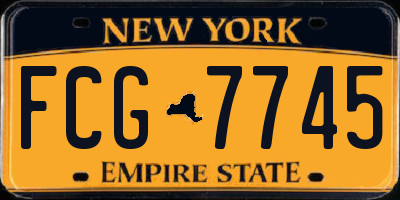NY license plate FCG7745