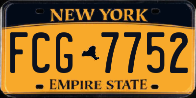 NY license plate FCG7752