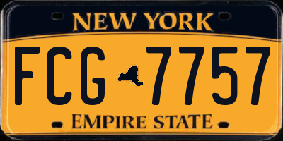 NY license plate FCG7757
