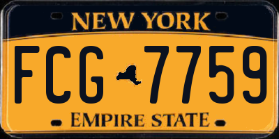 NY license plate FCG7759