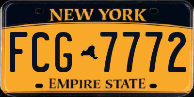 NY license plate FCG7772