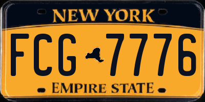 NY license plate FCG7776