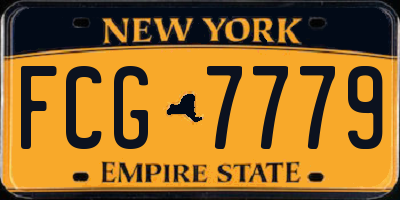 NY license plate FCG7779