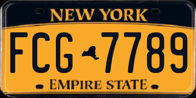 NY license plate FCG7789