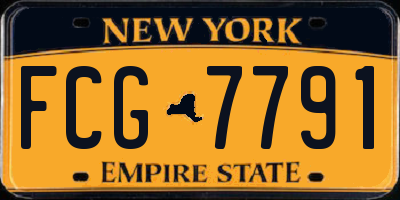 NY license plate FCG7791