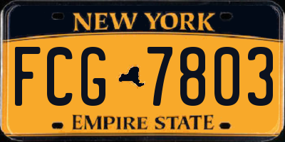 NY license plate FCG7803