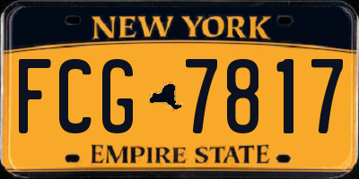 NY license plate FCG7817