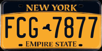 NY license plate FCG7877