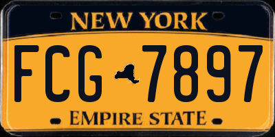 NY license plate FCG7897