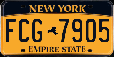 NY license plate FCG7905