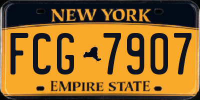 NY license plate FCG7907