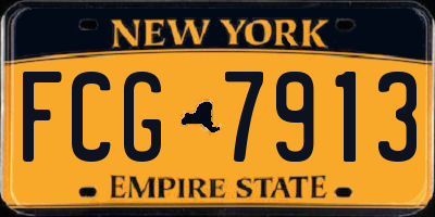 NY license plate FCG7913