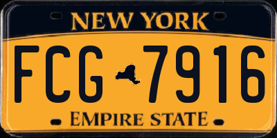 NY license plate FCG7916
