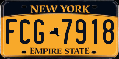 NY license plate FCG7918