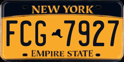 NY license plate FCG7927