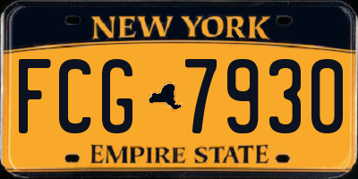 NY license plate FCG7930