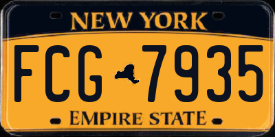 NY license plate FCG7935
