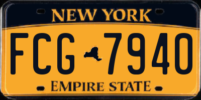 NY license plate FCG7940