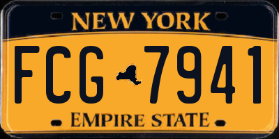NY license plate FCG7941