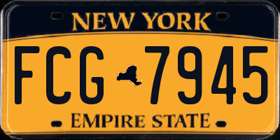 NY license plate FCG7945