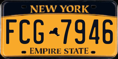 NY license plate FCG7946