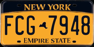 NY license plate FCG7948