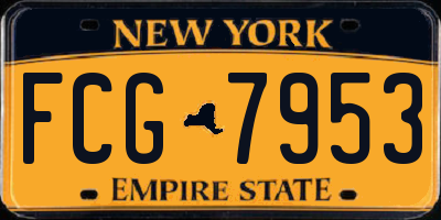 NY license plate FCG7953