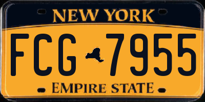 NY license plate FCG7955