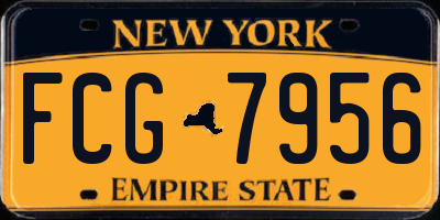 NY license plate FCG7956