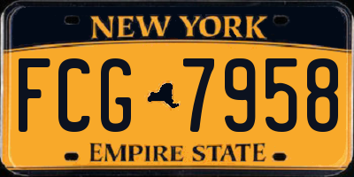 NY license plate FCG7958